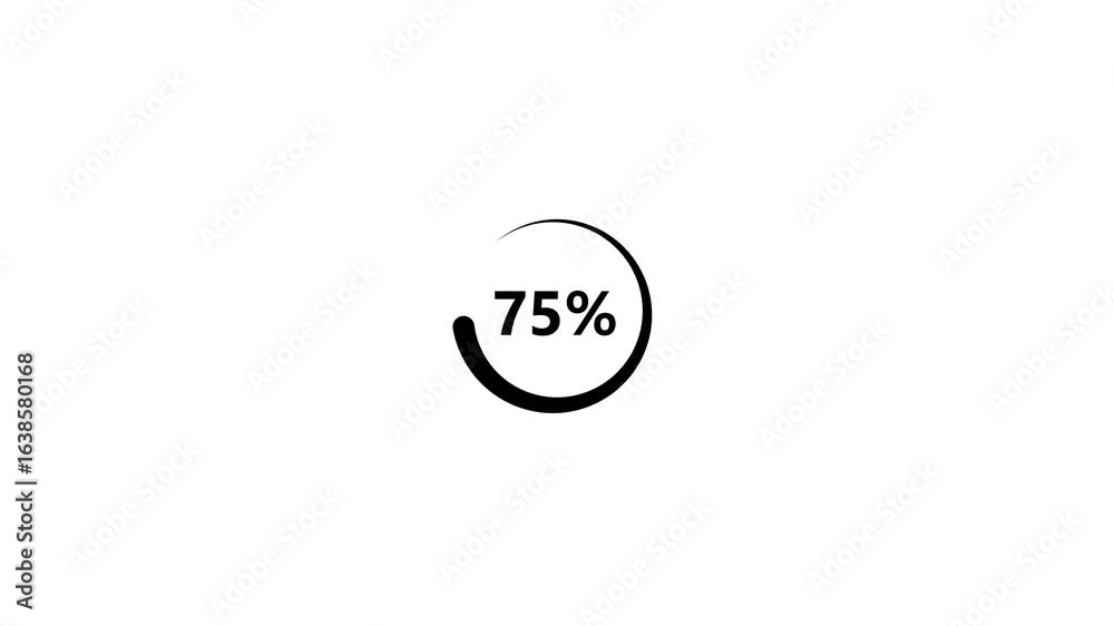 Circle Loading Transfer Animation 0-90% in science effect.futuristic circle loading animation.Abstract 90% number percent circle loading.