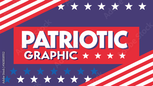Patriotic Graphic With USA Flag Stripes And Stars Design vector illustration