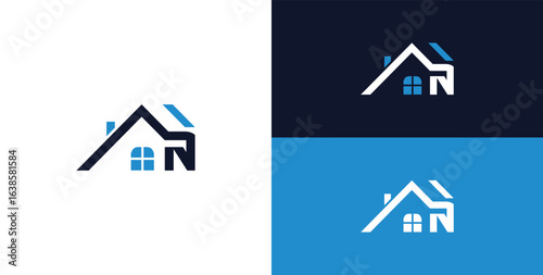 n letter house logo
