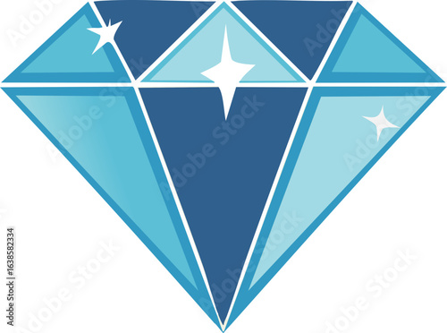 Shiny blue diamond gemstone