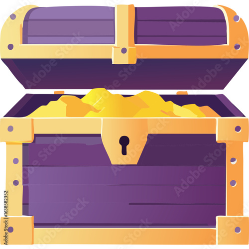 Open treasure chest filled with gold