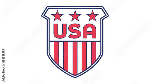 USA Soccer Team Shield Emblem with Stars and Stripes United States football