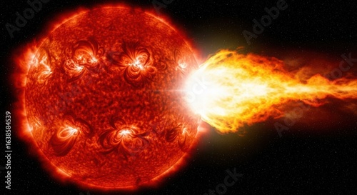Massive Star Erupting with a Powerful Stellar Flare