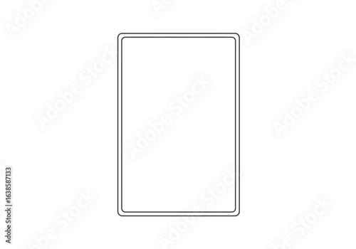 A simple rectangular outline with rounded corners and a double border