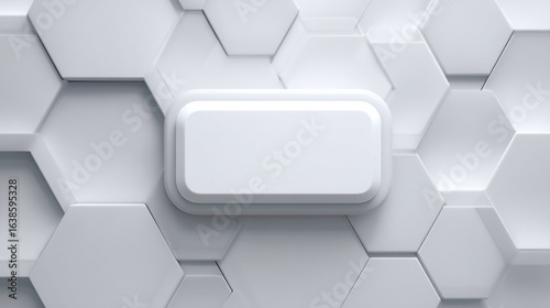 Textured white 3D wall art with recessed rectangular feature, geometric backdrop