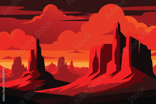 rocky desert mountains  red sandstone cliffs under