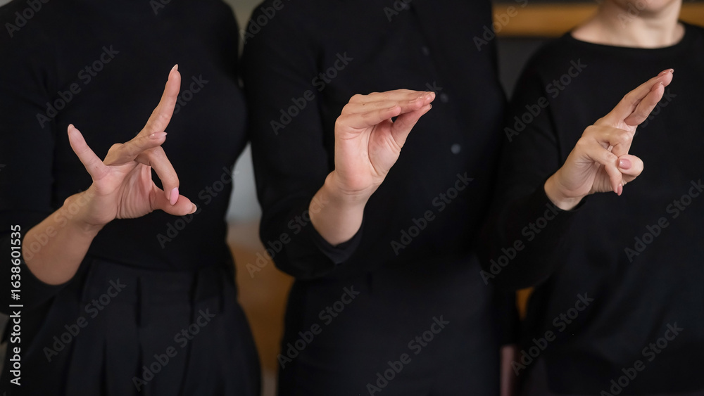 Obraz premium Russian Sign Language. Close-up of hands. 