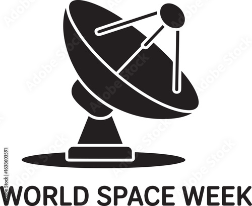 Satellite Dish Icon for Space Exploration and Communication Technology Vector Graphic