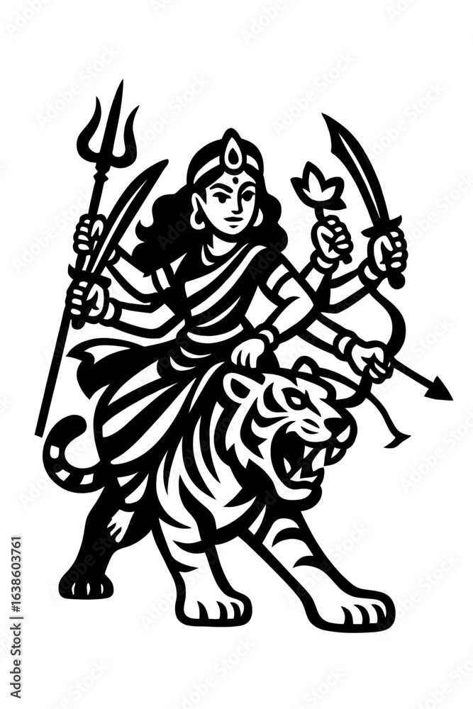 Fototapeta premium Durga (la diosa guerrera por excelencia).