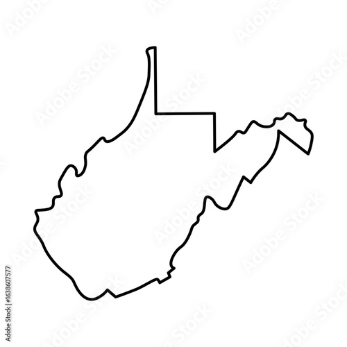 West Virginia state map outline