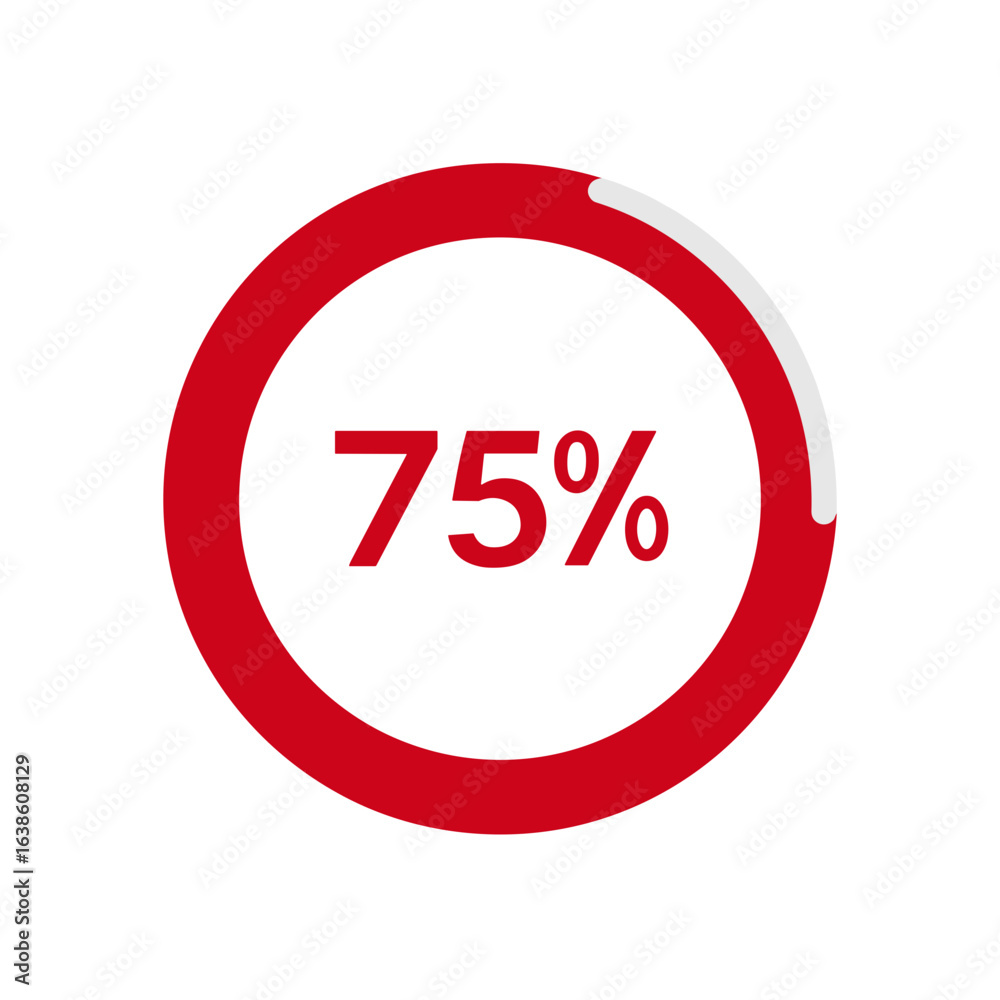 75 Prozent Ladeanzeige Icon Fortschrittsbalken Rund Kreis Diagramm Vektor Illustration Progress Bar UI UX Design Statistik Analyse Infografik Fortschrittsanzeige Minimalistisch Bunt Schwarz Weiß Moder 75 Prozent Ladeanzeige Icon Fortschrittsbalken Rund Kreis Diagramm Vektor Illustration Progress Bar UI UX Design Statistik Analyse Infografik Fortschrittsanzeige Minimalistisch Bunt Schwarz Weiß Moder