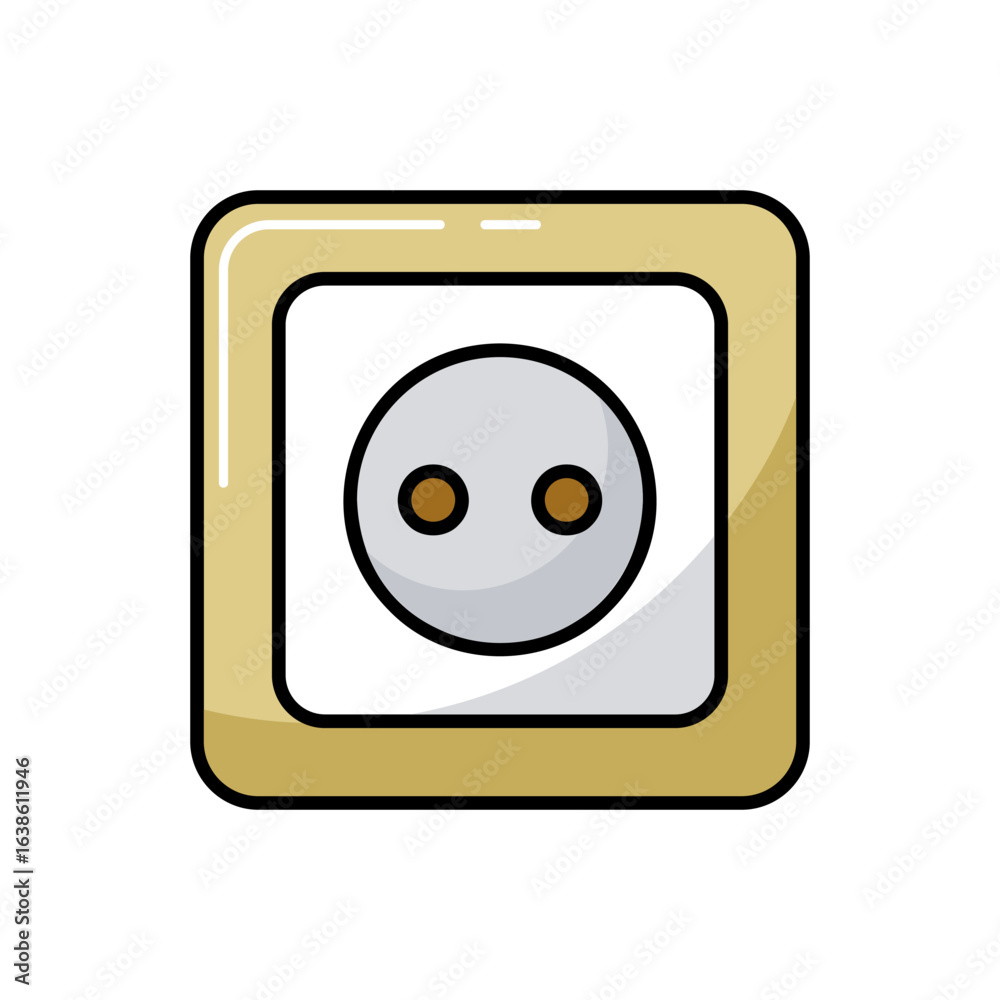 Fototapeta premium Electric outlet vector icon. Construction, repair