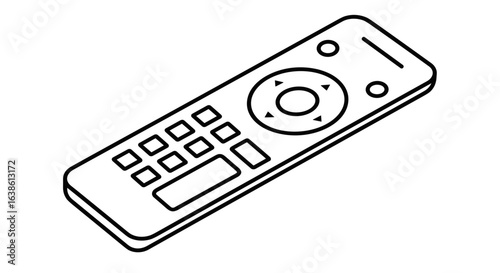 Remote control in minimalist design illustration with buttons  icon