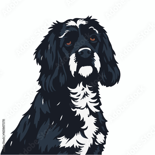 Blue Picardy Spaniel, Animal Portrait