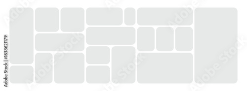 Vector collage for photos. Picture frame. Vector blank in bento grid system. Digital photo collage template