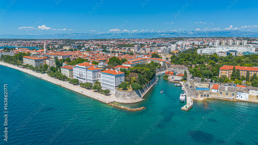 Fototapeta premium Aerial view of Zadar old town, Croatia.
