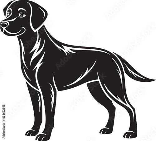 Elegant Black Dog Silhouette