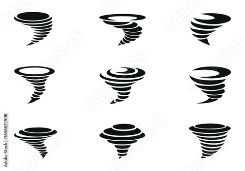 Tornadoes twisters cyclones vector graphic designs