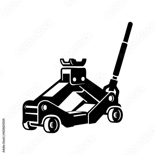 Black Car Jack Silhouette Vector Illustration