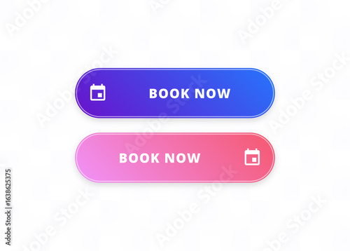 Book Now Button - Premium Double Circle Border with Calendar Icon Collection