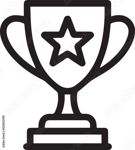 Celebrate success with this modern trophy icon, perfect for rewarding achievements and recognizing top performers in business, sports, or education