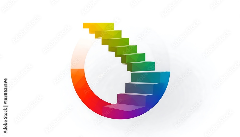 Fototapeta premium Colorful stairway to success