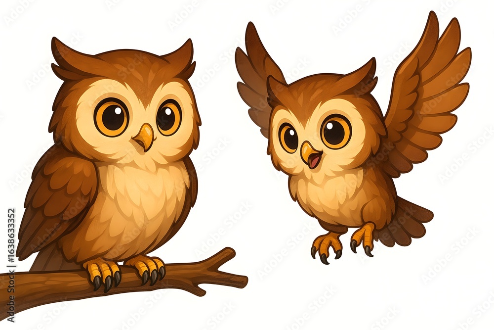 Naklejka premium owl on a branch