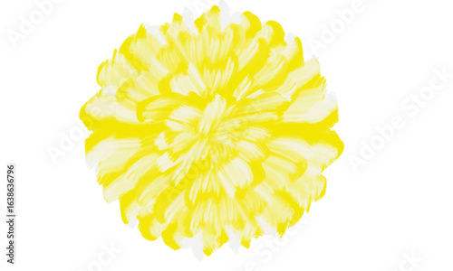 油彩風黄色いお花　ベクター