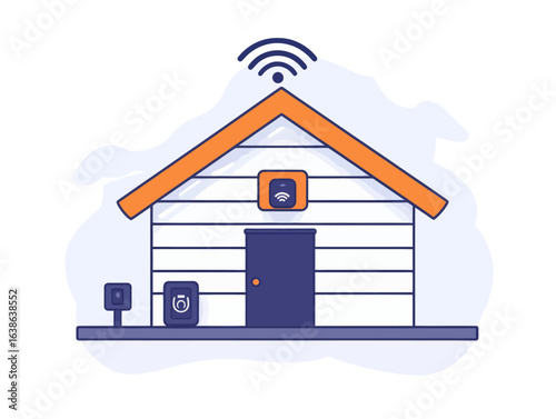 Innovative security technology for homes and businesses is showcased through a smart lock line icon characterized by clean, modern lines and a minimalist design