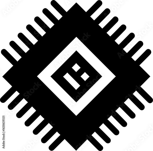 Artificial Intelligence Processor Chip Icons Set, AI Microchip, Machine Learning CPU, Neural Network Hardware, Data Science, Automation, Deep Learning, Digital Brain, Smart Technology, Futuristic Comp