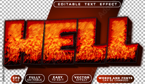  Dark Hell Fire Demon Vector Fully Editable Smart Object Text Effect