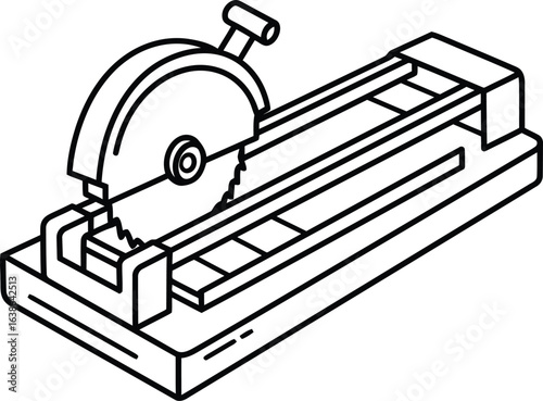 Precision Metal Cutting Machine: A high-angle view of a modern cutting machine. Engineered for efficiency, the cutting machine shows meticulous craftsmanship, designed for precision and reliability.