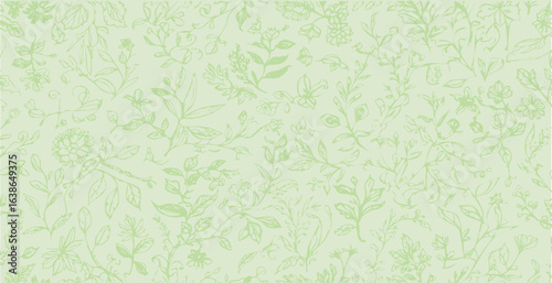 Botanical print pattern background in provance style, floral background. Pastel tones floral vintage style wallpaper in vector.