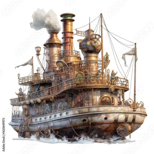 old ship in the sea
