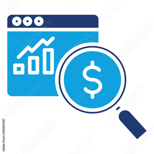 Expense Tracker Flat Blue Icon