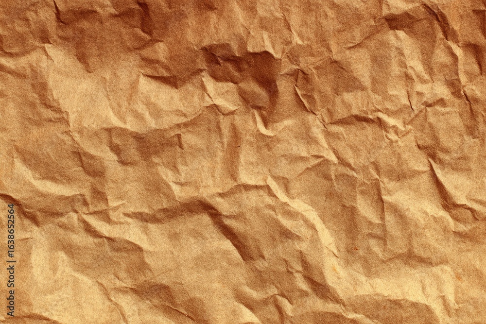 Obraz premium Crinkled brown paper texture (1)