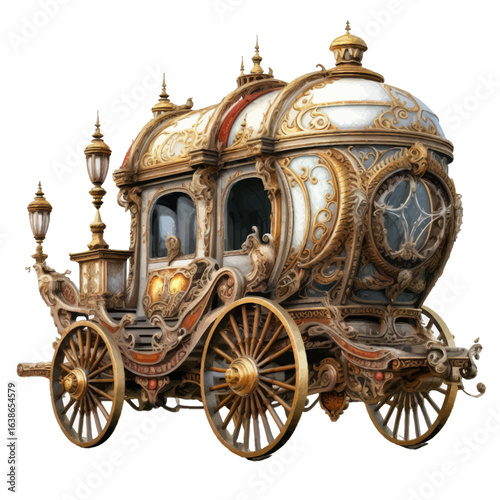old carriage isolated on white