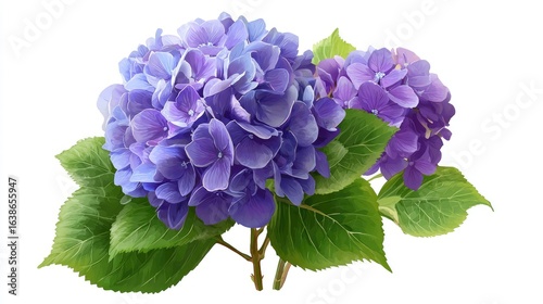 Vibrant purple hydrangea blossoms