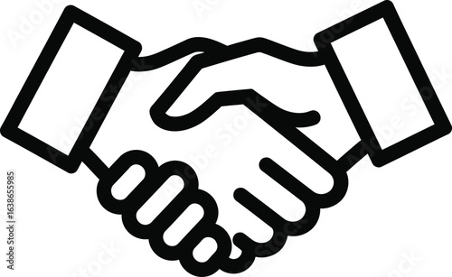 Vector art of handshake icon isolated on white background