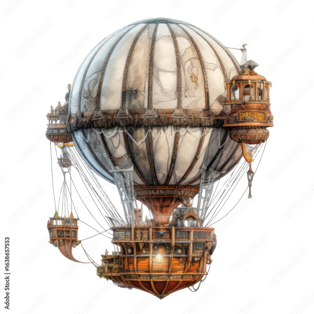 Naklejka premium steampunk hot air balloon