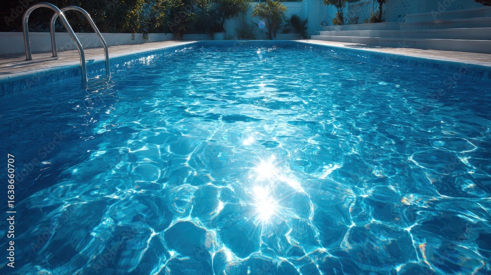 Obraz premium High-quality photo of blue summer swimming pool professional photography.