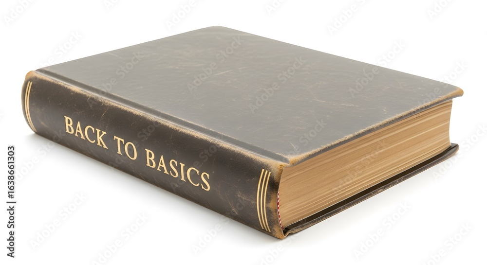 Fototapeta premium Back to Basics Book on White Background