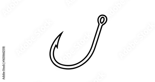 Object fishing hook vector illustration for angling sport equipment and recreational fishing activity design element vector
