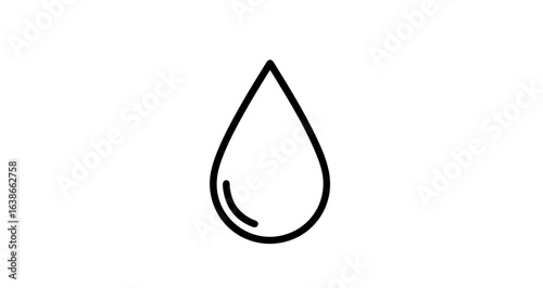 Object water drop vector illustration simple droplet design liquid shape graphic element rain dew teardrop icon clean line art vector