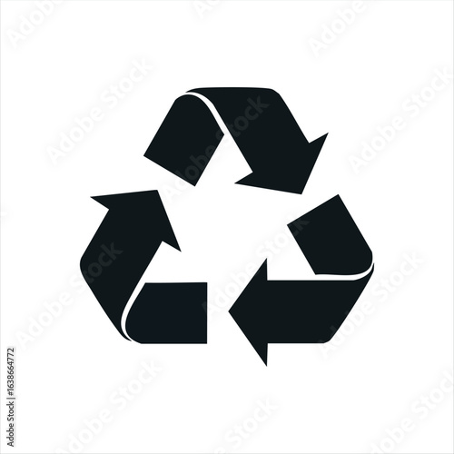 Minimalist recycle icon symbolizing environmental conservation, ideal for sustainability themes, green initiatives, and ecological awareness designs