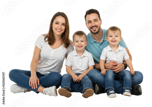 Family portrait smiling together at home lifestyle bright and cheerful atmosphere family bonding. Cut out png