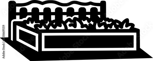 Rooftop garden plot outline icon vector
