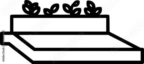 Rooftop garden plot outline icon vector
