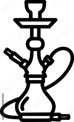 Shisha pipe outline icon vector
