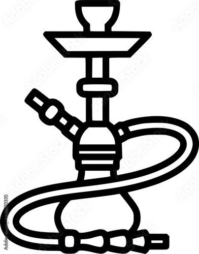 Shisha pipe outline icon vector
